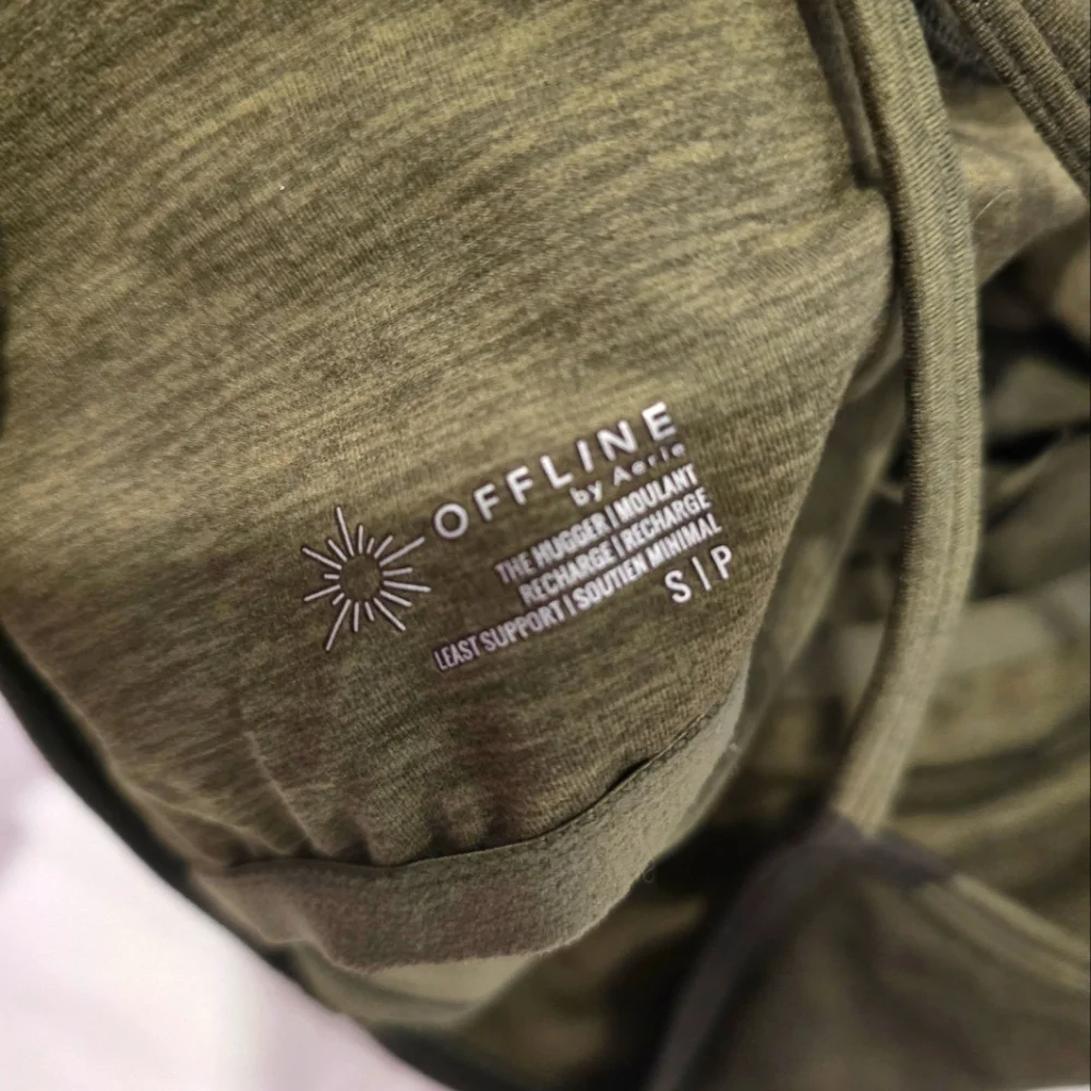 SOLD Offline by Aerie The Hugger Longline Bra, Green Camo print, Small - Picture 3 of 4